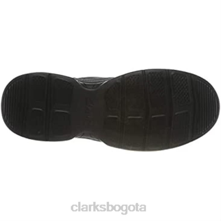 Clarks 0DX8L2196 mocasines bradley free de hombre de piel caída negra clarks hombres cuero negro caído