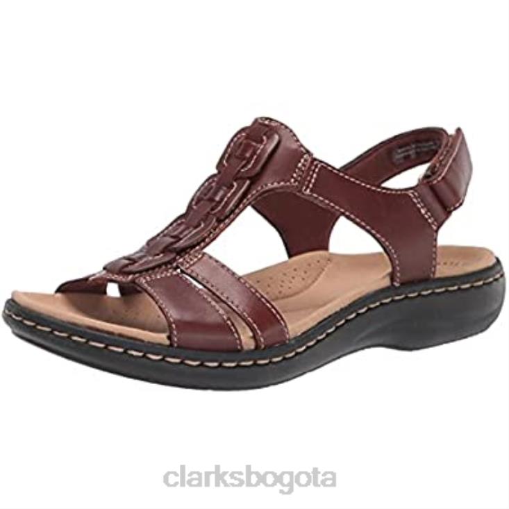 Clarks 0DX8L2197 sandalia plana laurieann kay para mujer clarks cuero tostado mujer cuero marrón