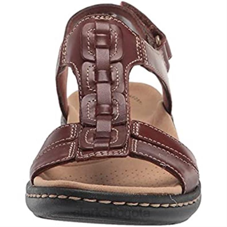 Clarks 0DX8L2197 sandalia plana laurieann kay para mujer clarks cuero tostado mujer cuero marrón