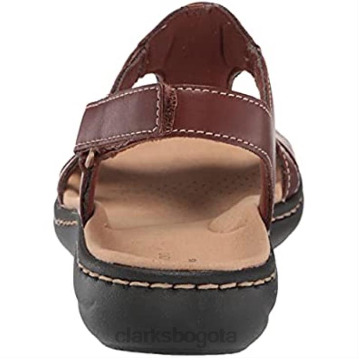 Clarks 0DX8L2197 sandalia plana laurieann kay para mujer clarks cuero tostado mujer cuero marrón