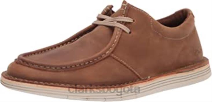 Clarks 0DX8L2200 Zapatilla clarks forge run de cuero tostado para hombre hombres cuero marrón