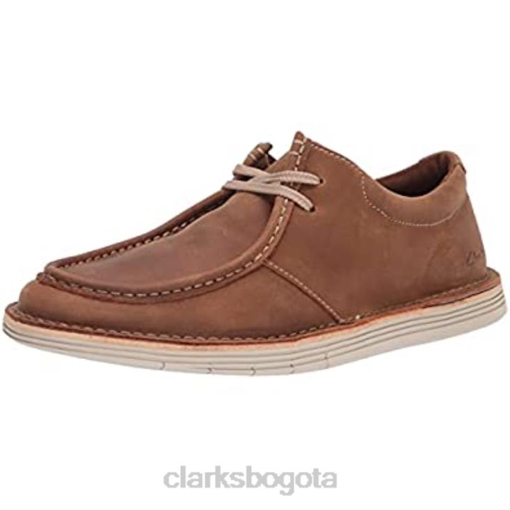 Clarks 0DX8L2200 Zapatilla clarks forge run de cuero tostado para hombre hombres cuero marrón