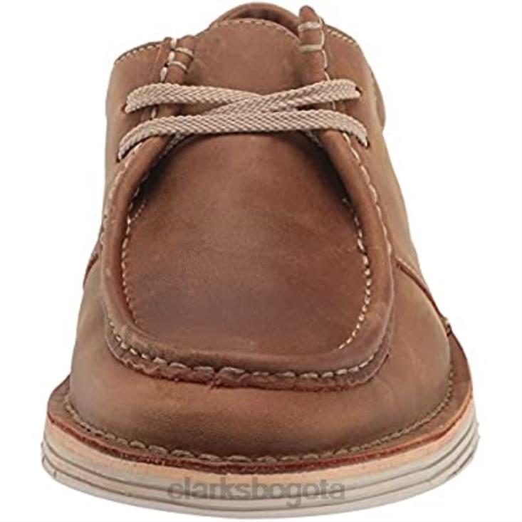 Clarks 0DX8L2200 Zapatilla clarks forge run de cuero tostado para hombre hombres cuero marrón