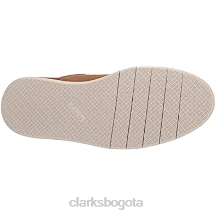 Clarks 0DX8L2200 Zapatilla clarks forge run de cuero tostado para hombre hombres cuero marrón