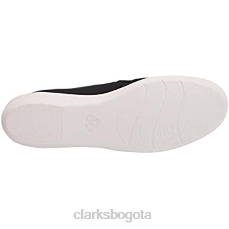 Clarks 0DX8L2202 Zapatilla Clarks Ayla Shine para mujer en tejido negro brillante mujer