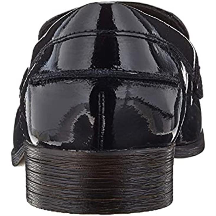 Clarks 0DX8L2203 mocasín hamble de mujer clarks charol negro pat negro mujer patente negra palmadita negra