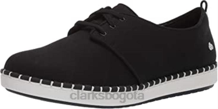 Clarks 0DX8L2206 Zapatilla de deporte baja con encaje Step G para mujer de lona negra clarks mujer