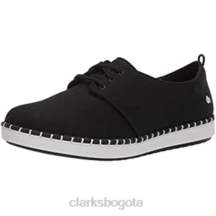 Clarks 0DX8L2206 Zapatilla de deporte baja con encaje Step G para mujer de lona negra clarks mujer