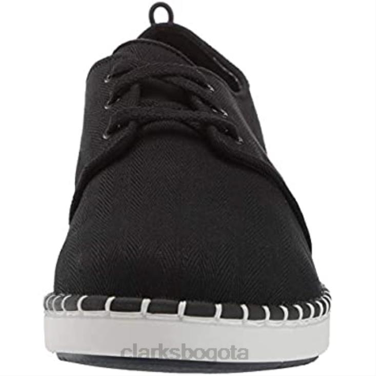 Clarks 0DX8L2206 Zapatilla de deporte baja con encaje Step G para mujer de lona negra clarks mujer