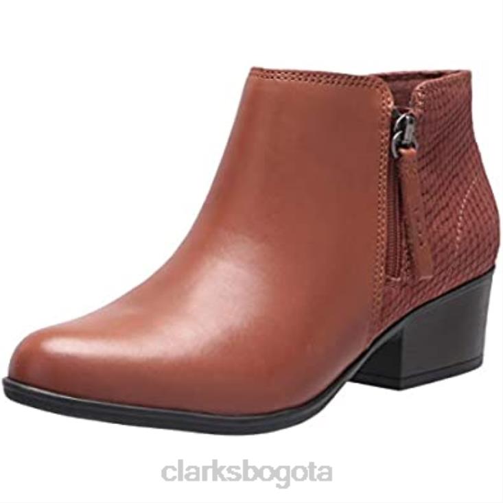 Clarks 0DX8L2212 botines clarks adreena Hope de cuero mahoga ny para mujer mujer cuero caoba