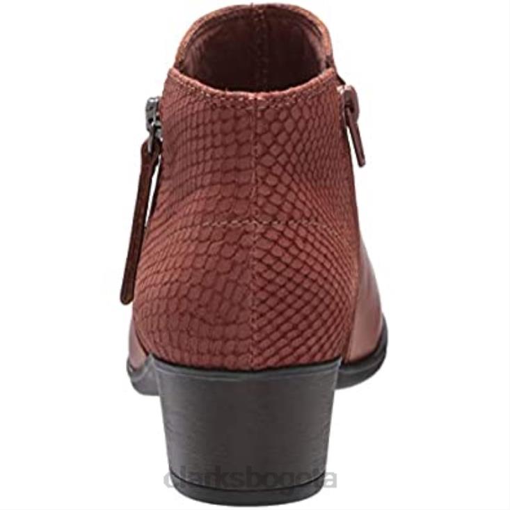 Clarks 0DX8L2212 botines clarks adreena Hope de cuero mahoga ny para mujer mujer cuero caoba