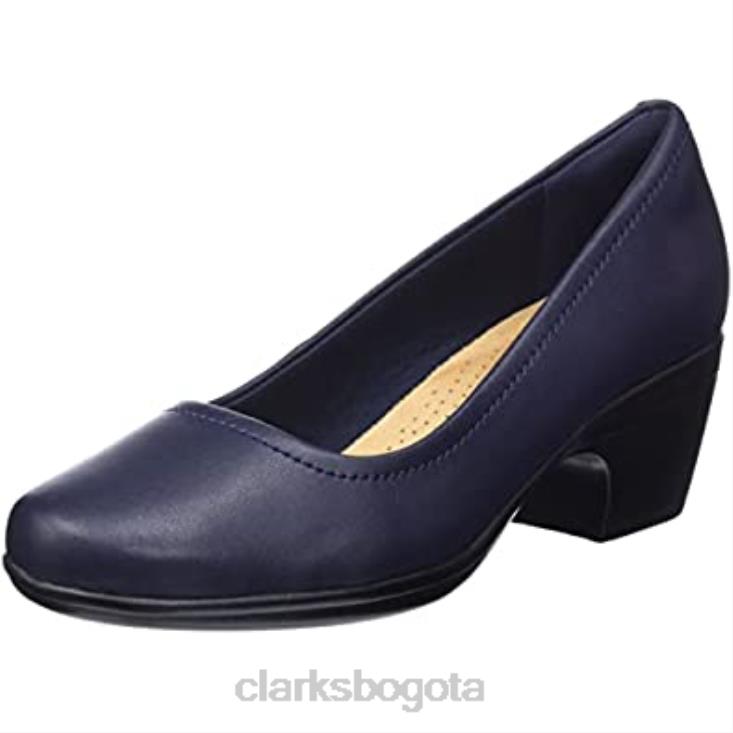 Clarks 0DX8L2215 zapatos de tacón emily belle para mujer de cuero azul marino clarks mujer