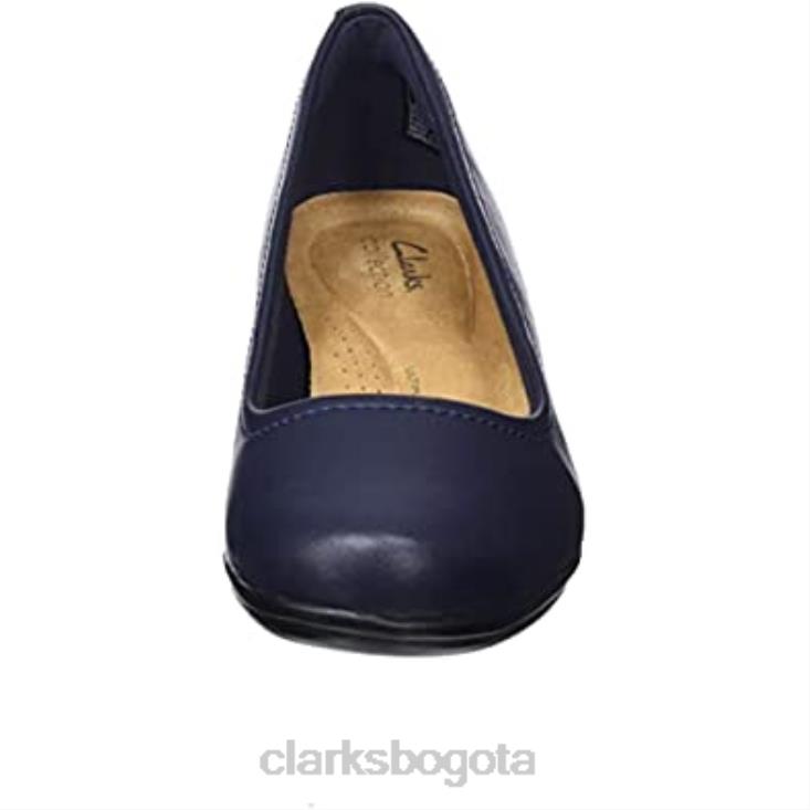 Clarks 0DX8L2215 zapatos de tacón emily belle para mujer de cuero azul marino clarks mujer
