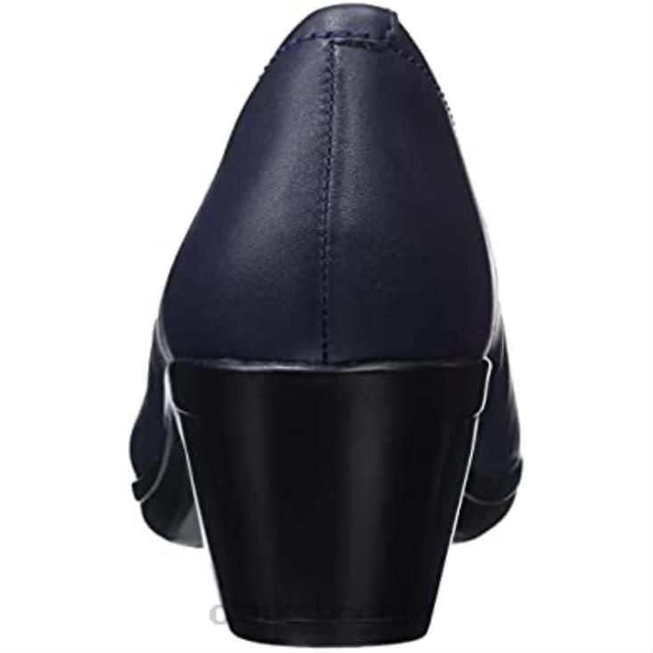 Clarks 0DX8L2215 zapatos de tacón emily belle para mujer de cuero azul marino clarks mujer
