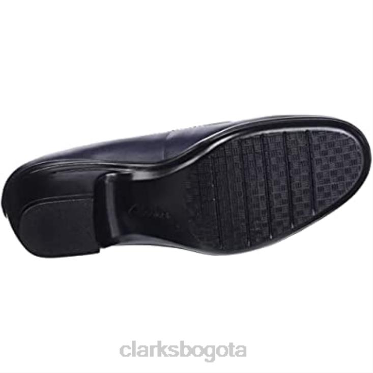Clarks 0DX8L2215 zapatos de tacón emily belle para mujer de cuero azul marino clarks mujer
