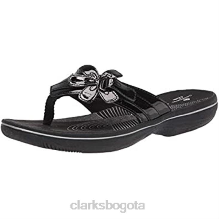 Clarks 0DX8L2219 Chanclas clarks brinkley flora mujer charol sintético negro mujer charol negro sintético