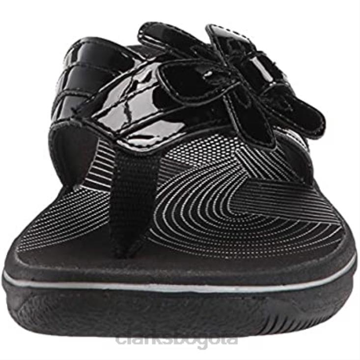 Clarks 0DX8L2219 Chanclas clarks brinkley flora mujer charol sintético negro mujer charol negro sintético