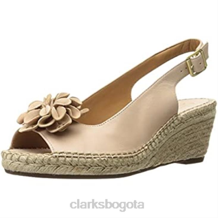 Clarks 0DX8L2231 sandalia alpargata petrina bianca mujer cuña clarks piel nude mujer
