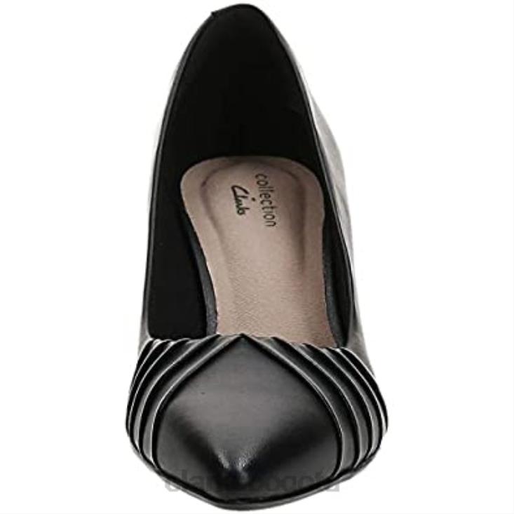 Clarks 0DX8L2238 Zapatos de salón Linvale Crown para mujer de piel negra clarks mujer cuero negro