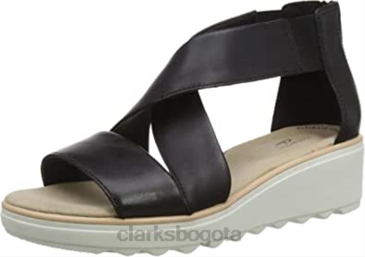 Clarks 0DX8L2245 sandalia con cuña jillian rise para mujer clarks negro mujer cuero negro cuero negro