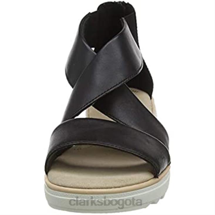 Clarks 0DX8L2245 sandalia con cuña jillian rise para mujer clarks negro mujer cuero negro cuero negro