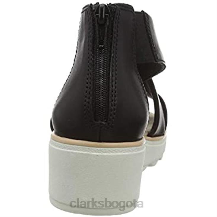 Clarks 0DX8L2245 sandalia con cuña jillian rise para mujer clarks negro mujer cuero negro cuero negro