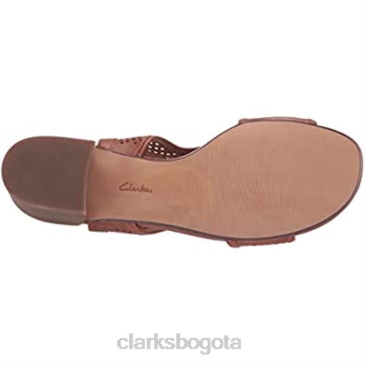 Clarks 0DX8L2254 Sandalia de tacón caroleigh star para mujer de piel color canela clarks mujer cuero marrón