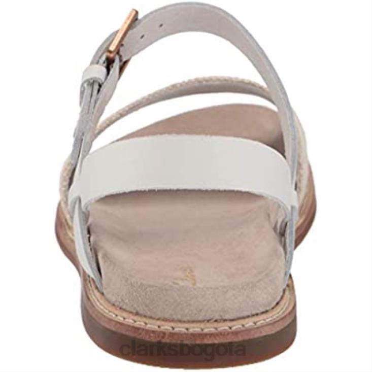 Clarks 0DX8L2255 sandalia plana mujer correa corsio clarks lona natural mujer lienzo natural