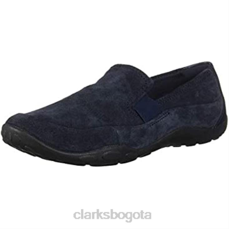 Clarks 0DX8L2260 mocasín niña haley park ante azul marino flat clarks niños gamuza azul marino