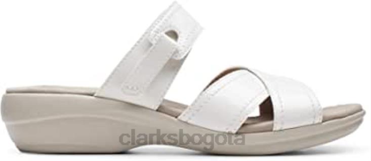Clarks 0DX8L2265 Sandalia plana clarks alexis art de charol sintético blanco para mujer mujer charol sintético blanco