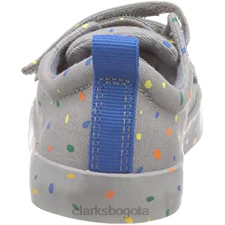 Clarks 0DX8L227 Zapatilla niño clarks foxing print t lona gris niños lona gris