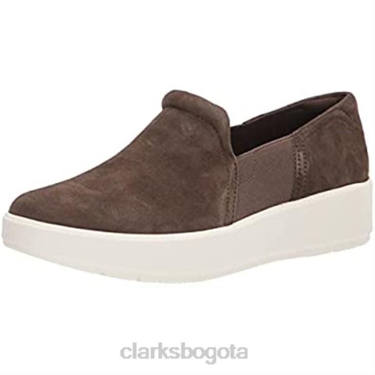 Clarks 0DX8L2271 zapatilla layton band para mujer clarks ante oliva oscuro mujer ante oliva oscuro