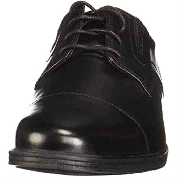 Clarks 0DX8L2273 Clarks Whiddon Cap Oxford de cuero negro para hombre hombres cuero negro