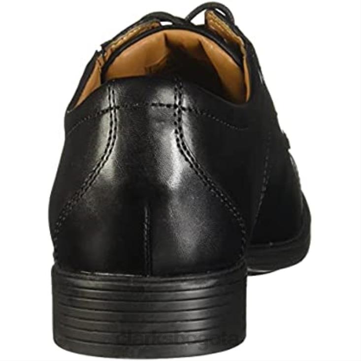 Clarks 0DX8L2273 Clarks Whiddon Cap Oxford de cuero negro para hombre hombres cuero negro