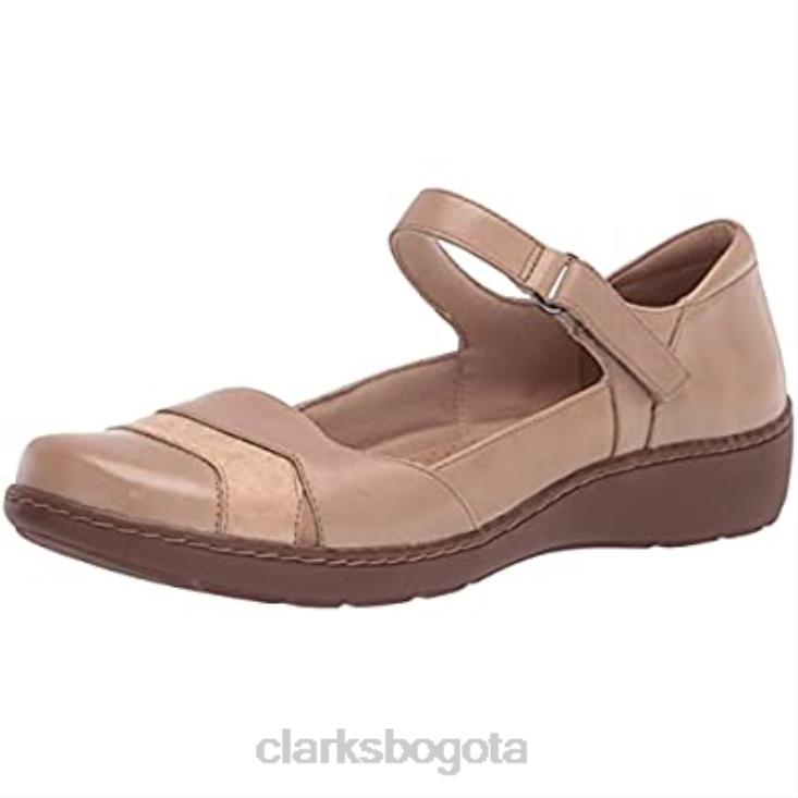 Clarks 0DX8L2276 mary jane planas clarks cora abby combi mujer piel sintetica arena mujer combi sintética cuero arena