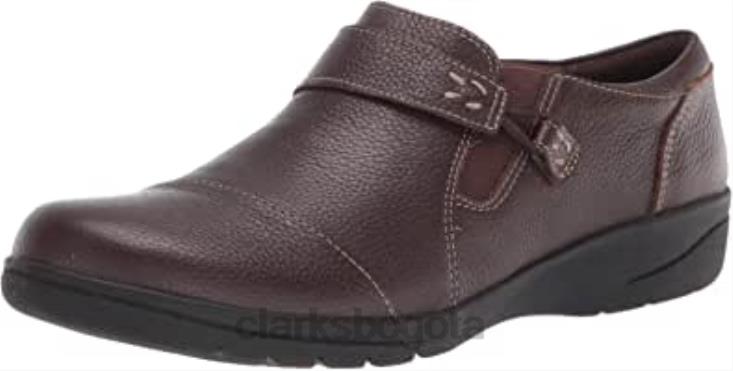 Clarks 0DX8L2285 clarks de cuero caído cheyn o nyx-negro para mujer cuero caído marrón oscuro mujer cuero caído marrón oscuro