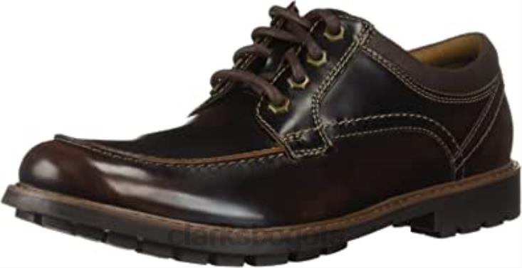 Clarks 0DX8L2288 Mocasín de paseo Clarks Curington para hombre de cuero marrón oscuro hombres cuero marrón oscuro