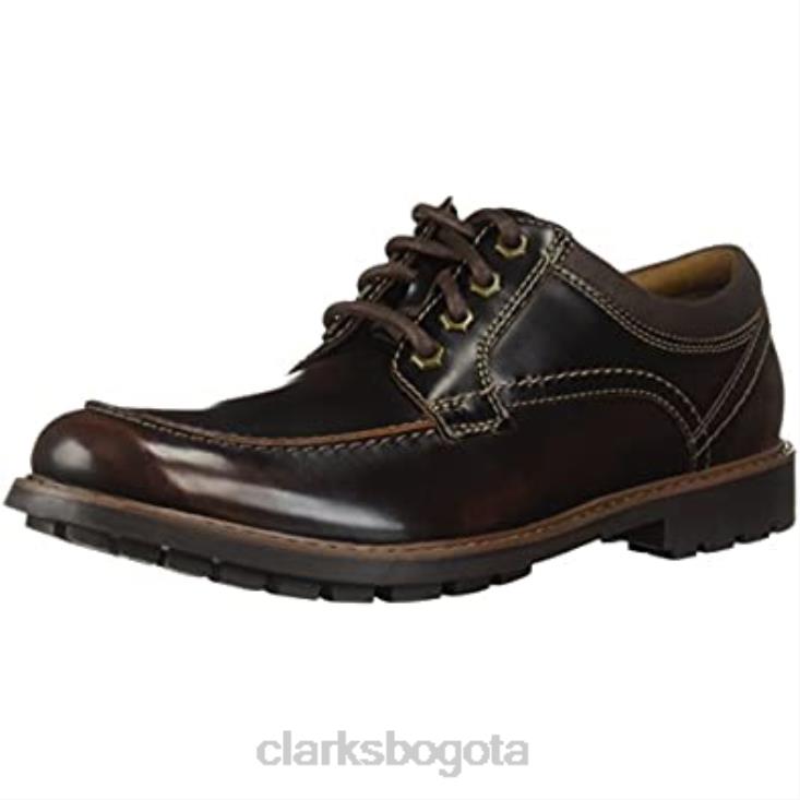 Clarks 0DX8L2288 Mocasín de paseo Clarks Curington para hombre de cuero marrón oscuro hombres cuero marrón oscuro