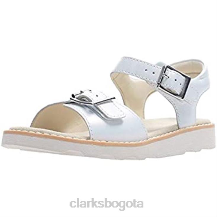 Clarks 0DX8L229 sandalias destalonadas Crown Bloom T niña clarks blanco piel blanca niños cuero blanco blanco