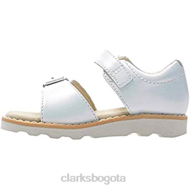 Clarks 0DX8L229 sandalias destalonadas Crown Bloom T niña clarks blanco piel blanca niños cuero blanco blanco