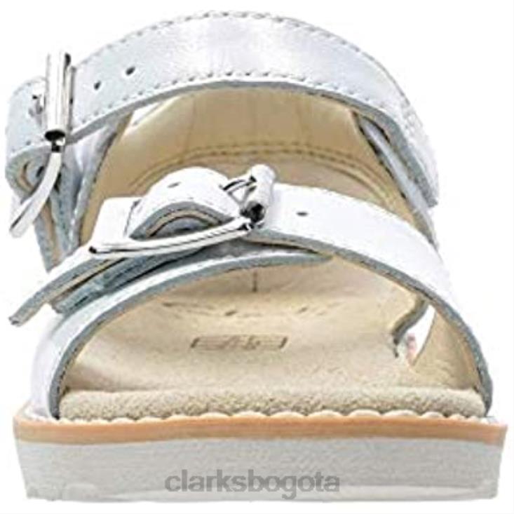 Clarks 0DX8L229 sandalias destalonadas Crown Bloom T niña clarks blanco piel blanca niños cuero blanco blanco
