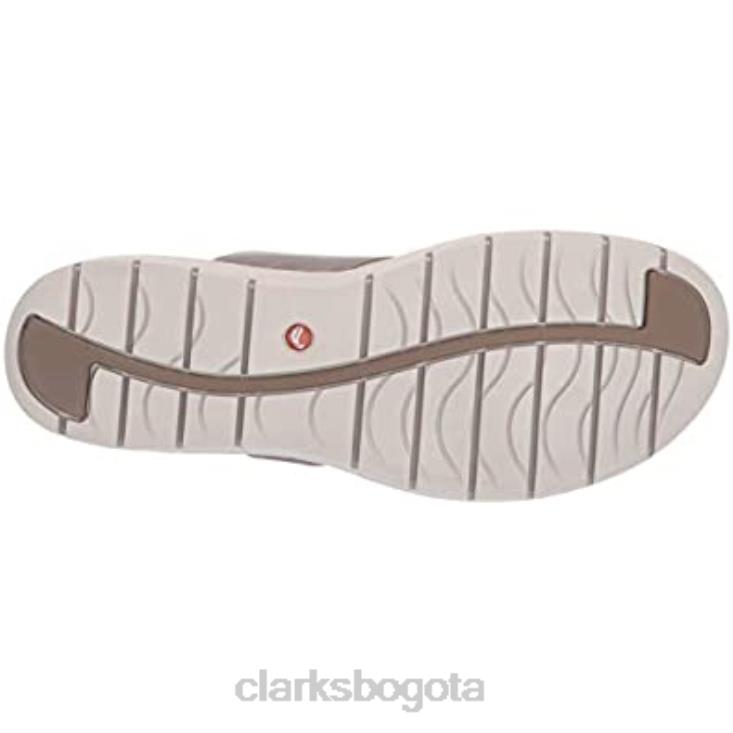 Clarks 0DX8L2292 Sandalias con tira trasera para mujer Un Karely Dew de cuero metalizado dorado Clarks mujer cuero metalizado dorado