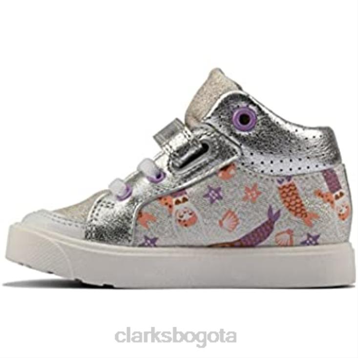 Clarks 0DX8L2295 city ​​pop niño textil lona plata combi ize clarks niños
