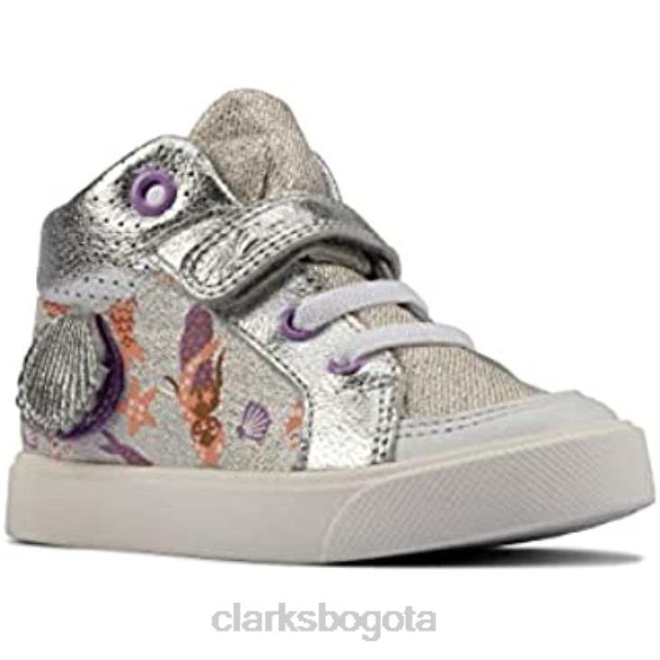 Clarks 0DX8L2295 city ​​pop niño textil lona plata combi ize clarks niños
