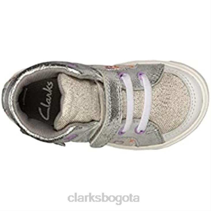Clarks 0DX8L2295 city ​​pop niño textil lona plata combi ize clarks niños