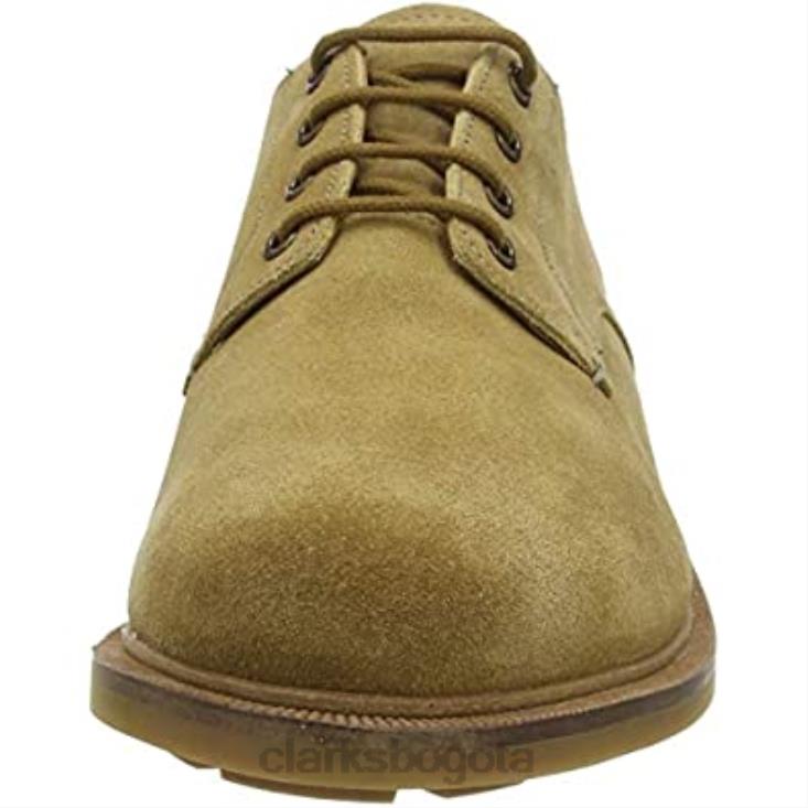 Clarks 0DX8L2298 zapatos clarks foxwell hall derbys para hombre beige ante arena oscuro ante arena oscuro hombres gamuza beige arena oscura