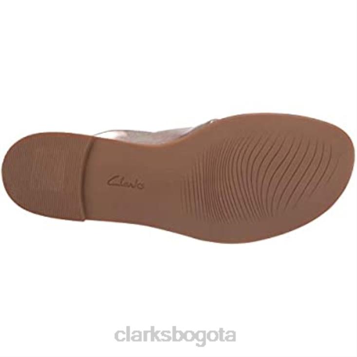 Clarks 0DX8L2299 Sandalia plana metálica Clarks Reyna Twist para mujer mujer metálico