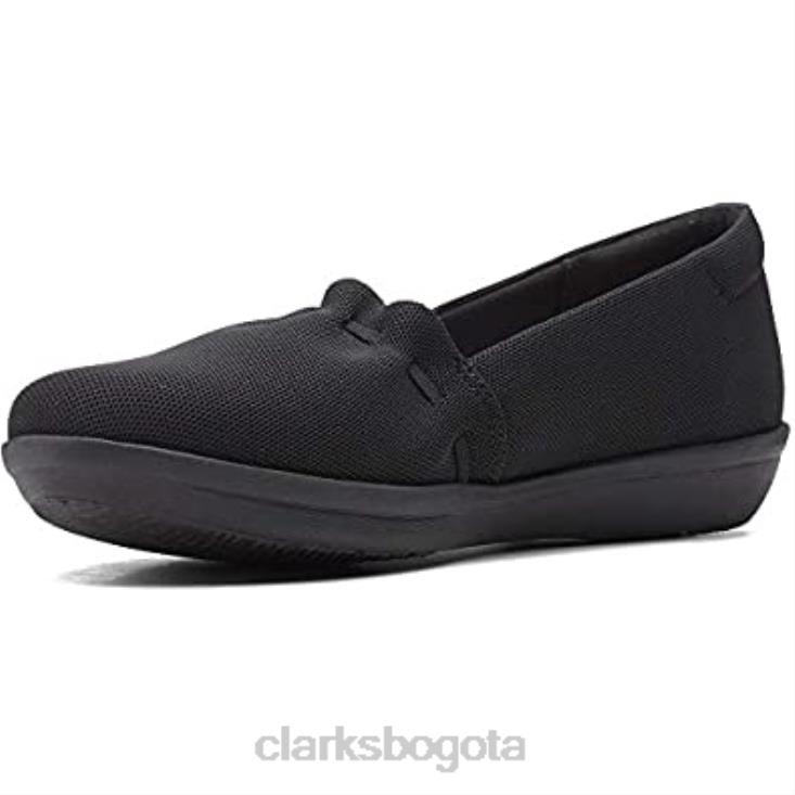 Clarks 0DX8L230 Mocasín Ayla Shine para mujer plano negro textil clarks mujer