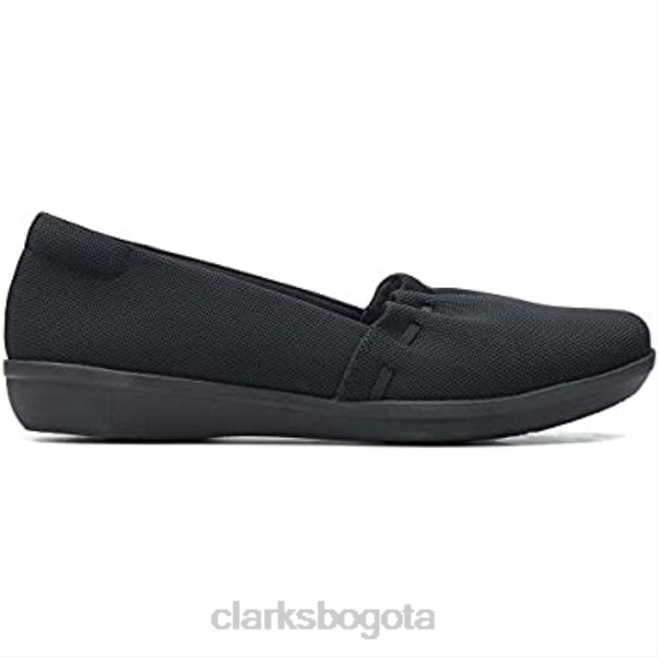 Clarks 0DX8L230 Mocasín Ayla Shine para mujer plano negro textil clarks mujer