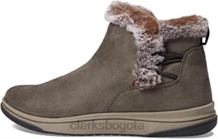 Clarks 0DX8L2307 Botín clarks de piel para mujer color oliva oscuro textil mujer textil oliva oscuro